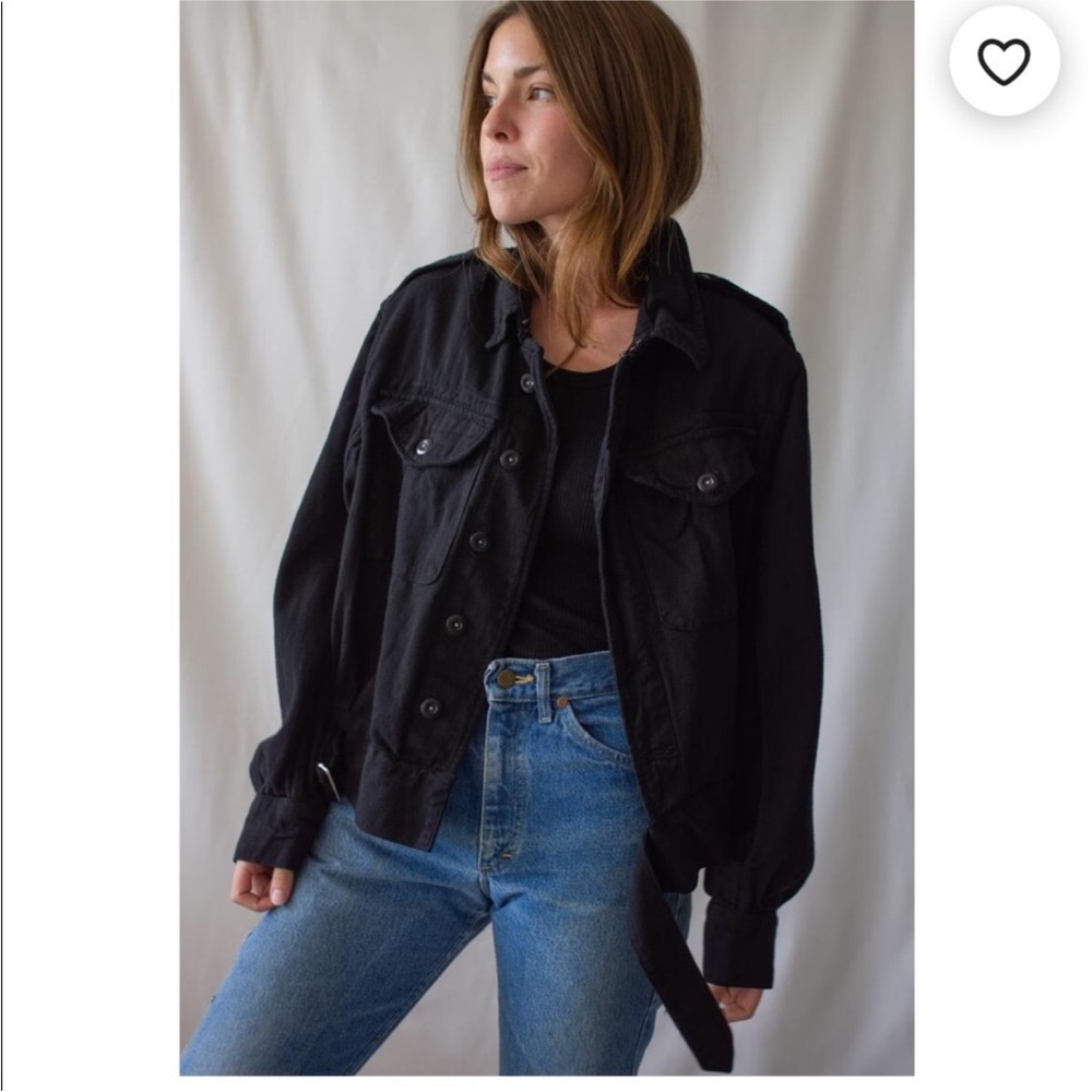 Vintage denim moto jacket